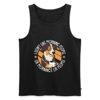 Australian Shepherd Hund - Männer Premium Bio Tank Top - Schwarz - Vorne - Michal (187cm)