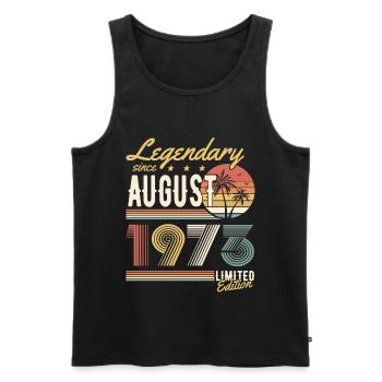 Légendaire depuis août 1973 Edition Limitée - Débardeur bio Premium Homme - noir - Devant - AI Model Male 178 light (178cm)