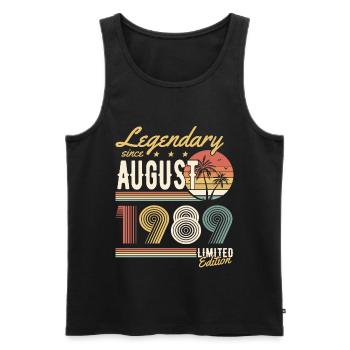Legendary Since August 1989 Limited Edition - Männer Premium Bio Tank Top - Schwarz - Vorne - Michal (187cm)