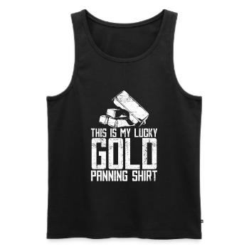Goldbergbau Goldmine - Männer Premium Bio Tank Top - Schwarz - Vorne - AI Model Male 178 light (178cm)