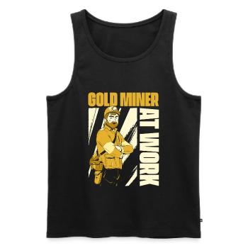 Goldbergbau Goldmine - Männer Premium Bio Tank Top - Schwarz - Vorne - Michal (187cm)