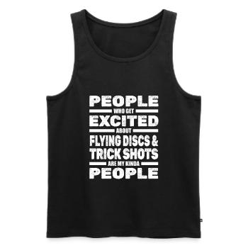 Frisbee - Men's Premium Organic Tank Top - black - Front - AI Model Male 178 light (178cm)