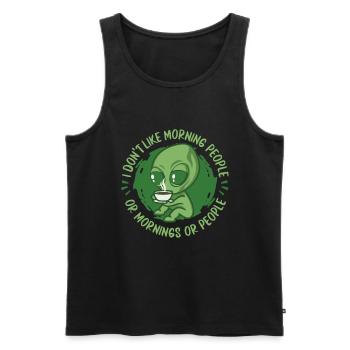 Alien Außerirdischer - Männer Premium Bio Tank Top - Schwarz - Vorne - Michal (187cm)