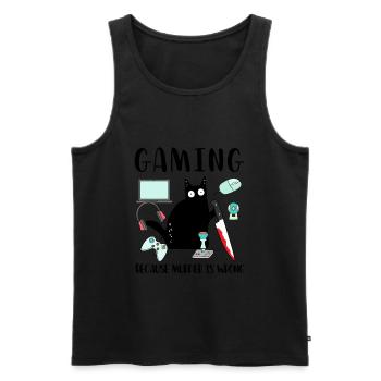 Gaming Because Murder Is Wrong Black Cat - Men's Premium Organic Tank Top - black - Front - Michal (187cm)