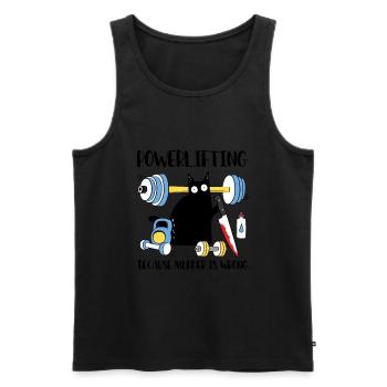 Powerlifting because murder is wrong cat - Men's Premium Organic Tank Top - black - Front - AI Model Male 178 light (178cm)