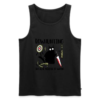 Bowhunting Because Murder Is Wrong Black Cat - Men's Premium Organic Tank Top - black - Front - AI Model Male 178 light (178cm)