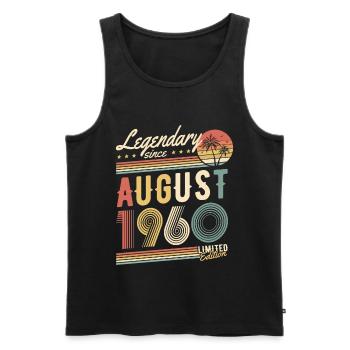 Légendaire depuis août 1960 Édition limitée - Débardeur bio Premium Homme - noir - Devant - AI Model Male 178 light (178cm)