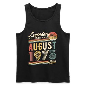 Légendaire depuis août 1973 Edition Limitée - Débardeur bio Premium Homme - noir - Devant - AI Model Male 178 light (178cm)