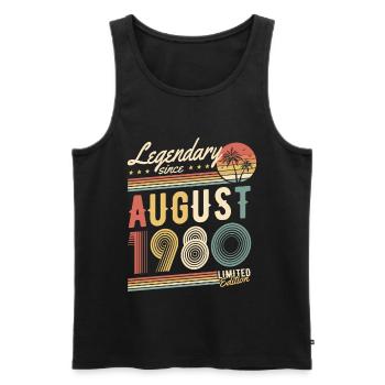 Légendaire depuis août 1980 Édition limitée - Débardeur bio Premium Homme - noir - Devant - AI Model Male 178 light (178cm)
