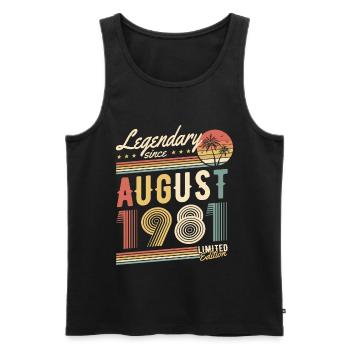 Legendary Since August 1981 Limited Edition - Men's Premium Organic Tank Top - black - Front - Michal (187cm)