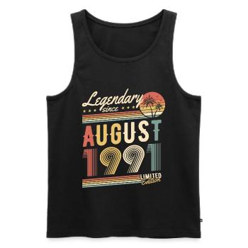 Légendaire depuis août 1991 Edition Limitée - Débardeur bio Premium Homme - noir - Devant - Michal (187cm)