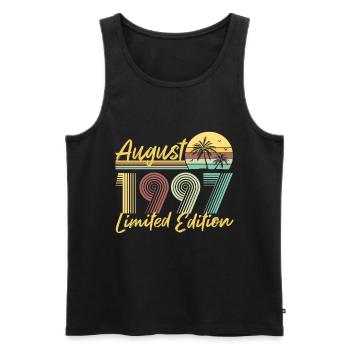 August 1997 Limited Edition Geburtstag Geschenk - Männer Premium Bio Tank Top - Schwarz - Vorne - AI Model Male 178 light (178cm)