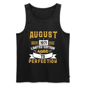 Birthday August 1971 born Vintage - Men's Premium Organic Tank Top - black - Front - Michal (187cm)