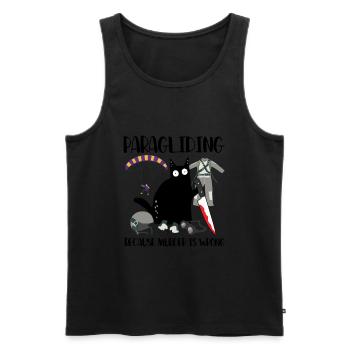 Paragliding Because Murder Is Wrong Paraglider - Men's Premium Organic Tank Top - black - Front - AI Model Male 178 light (178cm)