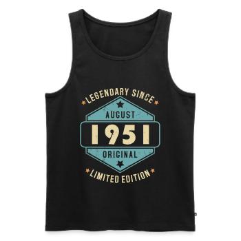 Août 1951 Vintage Retro Anniversaire - Débardeur bio Premium Homme - noir - Devant - Michal (187cm)