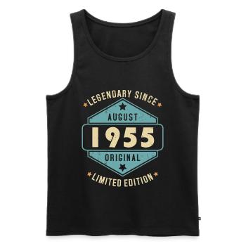Août 1955 Vintage Retro Anniversaire - Débardeur bio Premium Homme - noir - Devant - Michal (187cm)