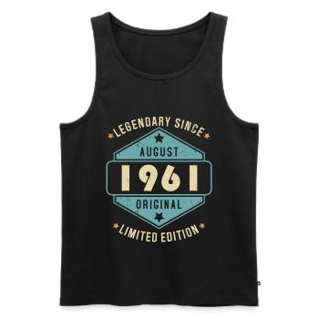 Août 1961 Vintage Retro Anniversaire - Débardeur bio Premium Homme - noir - Devant - Michal (187cm)