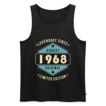 Août 1968 Vintage Retro Anniversaire - Débardeur bio Premium Homme - noir - Devant - Michal (187cm)