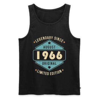 Août 1966 Vintage Retro Anniversaire - Débardeur bio Premium Homme - noir - Devant - Michal (187cm)