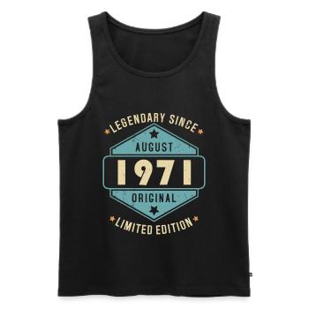 Août 1971 Vintage Retro Anniversaire - Débardeur bio Premium Homme - noir - Devant - Michal (187cm)
