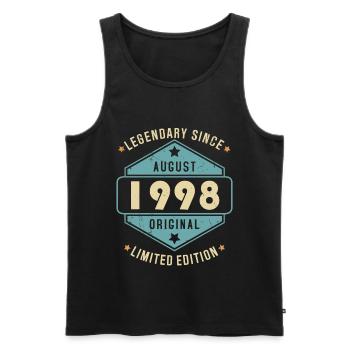 Août 1998 Vintage Retro Anniversaire - Débardeur bio Premium Homme - noir - Devant - Michal (187cm)
