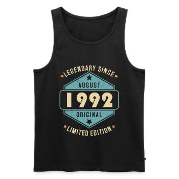 Août 1992 Vintage Retro Anniversaire - Débardeur bio Premium Homme - noir - Devant - Michal (187cm)