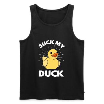 Suck My Duck Squeaky Duck Bathtubs Duck - Men's Premium Organic Tank Top - black - Front - Michal (187cm)