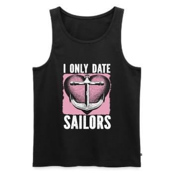 Voilier Voilier Sailor - Débardeur bio Premium Homme - noir - Devant - AI Model Male 178 light (178cm)