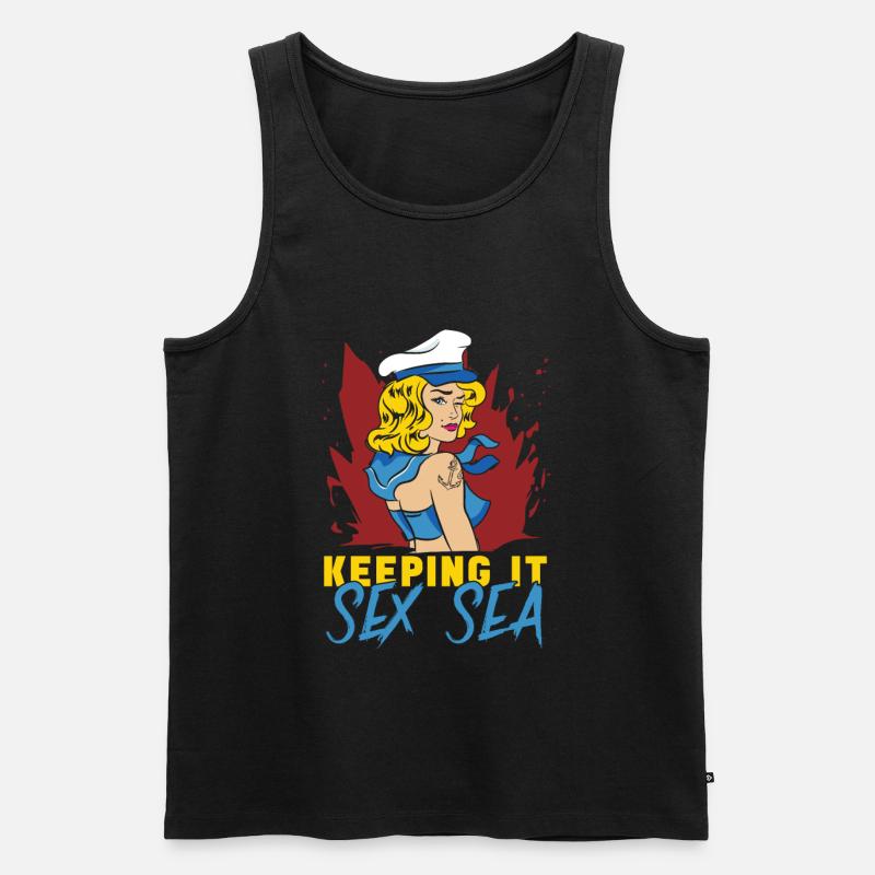 Seglen Segelboot Segler - Männer Premium Bio Tank Top - Schwarz