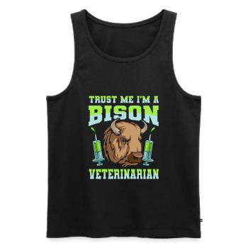 American Bison Buffalo - Men's Premium Organic Tank Top - black - Front - AI Model Male 178 light (178cm)