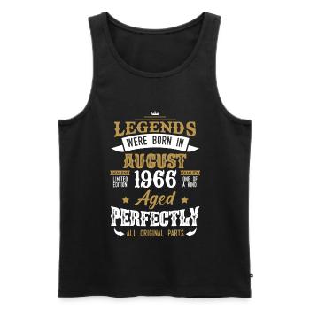 Jahrgang August 1966 Legenden Geburtstag Geschenk - Männer Premium Bio Tank Top - Schwarz - Vorne - Michal (187cm)