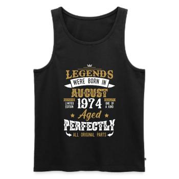 Jahrgang August 1974 Legenden Geburtstag Geschenk - Männer Premium Bio Tank Top - Schwarz - Vorne - Michal (187cm)