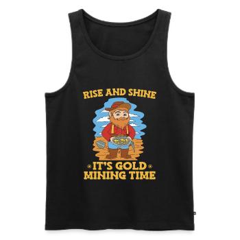 Mine d’or minière - Débardeur bio Premium Homme - noir - Devant - Michal (187cm)