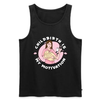 Midwife ObstetricIan - Men's Premium Organic Tank Top - black - Front - Michal (187cm)