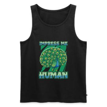 Peacock Bird - Men's Premium Organic Tank Top - black - Front - AI Model Male 178 light (178cm)