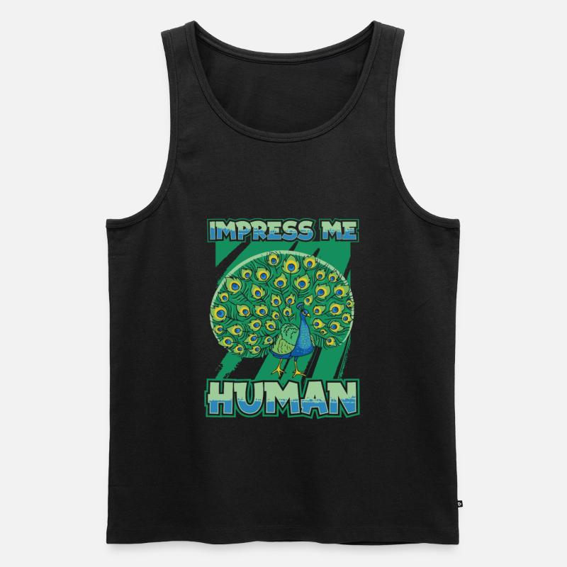 Pfau Vogel - Männer Premium Bio Tank Top - Schwarz