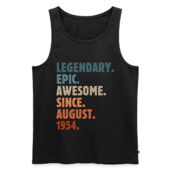 1954 August Vintage Jahrgang Geburtstag Geschenk - Männer Premium Bio Tank Top - Schwarz - Vorne - Michal (187cm)