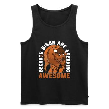 American Bison Buffalo - Men's Premium Organic Tank Top - black - Front - AI Model Male 178 light (178cm)