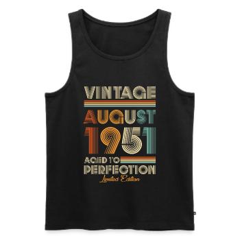 Vintage Aged To Perfection August 1951 - Men's Premium Organic Tank Top - black - Front - Michal (187cm)