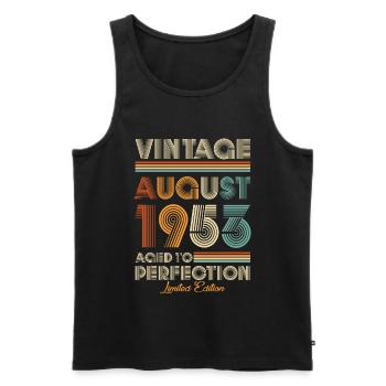 Vintage Aged To Perfection August 1953 - Men's Premium Organic Tank Top - black - Front - Michal (187cm)