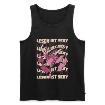 Bookworm Bookworm Book Reading - Men's Premium Organic Tank Top - black - Front - Michal (187cm)