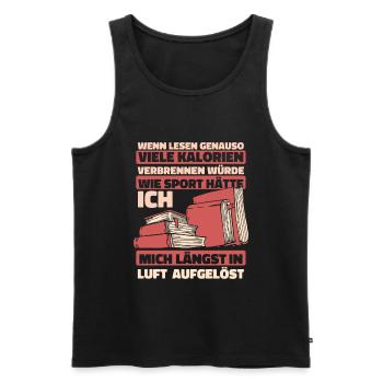 Bookworm Bookworm Book Reading - Men's Premium Organic Tank Top - black - Front - Michal (187cm)