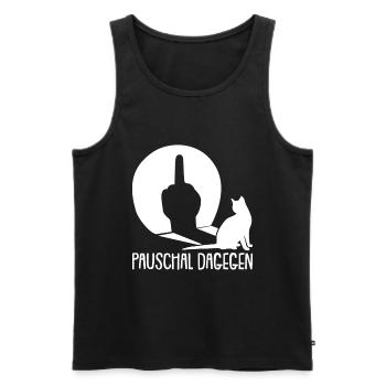 Katze Mietzekatze Hauskatze - Männer Premium Bio Tank Top - Schwarz - Vorne - AI Model Male 178 light (178cm)