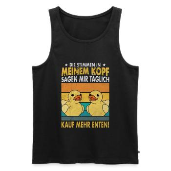 Entenspaß Quietscheenten Gelbe Enten Geschenk - Männer Premium Bio Tank Top - Schwarz - Vorne - Michal (187cm)