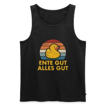 Vintage Enten Quietscheenten Ente Gut Alles Gut - Männer Premium Bio Tank Top - Schwarz - Vorne - Michal (187cm)