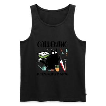 Gardening Because Murder Is Wrong Black Cat - Men's Premium Organic Tank Top - black - Front - Michal (187cm)