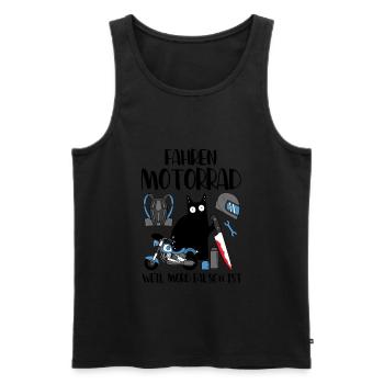 Motorrad Fahren Weil Mord Falsch Ist - Männer Premium Bio Tank Top - Schwarz - Vorne - Michal (187cm)