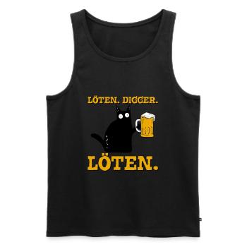 Löten Digga Löten Katze - Männer Premium Bio Tank Top - Schwarz - Vorne - Michal (187cm)