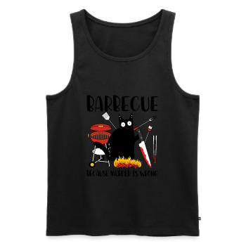 Barbecue Because Murder Is Wrong Black Cat - Men's Premium Organic Tank Top - black - Front - Michal (187cm)