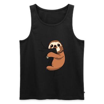Paresseux mord T-shirt Le paresseux affamé mange - Débardeur bio Premium Homme - noir - Devant - Michal (187cm)